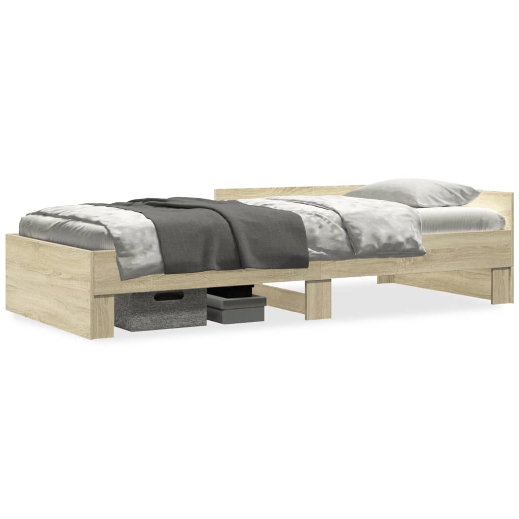 vidaXL Bedframe zonder matras hout sonoma eikenkleurig 90x200 cm