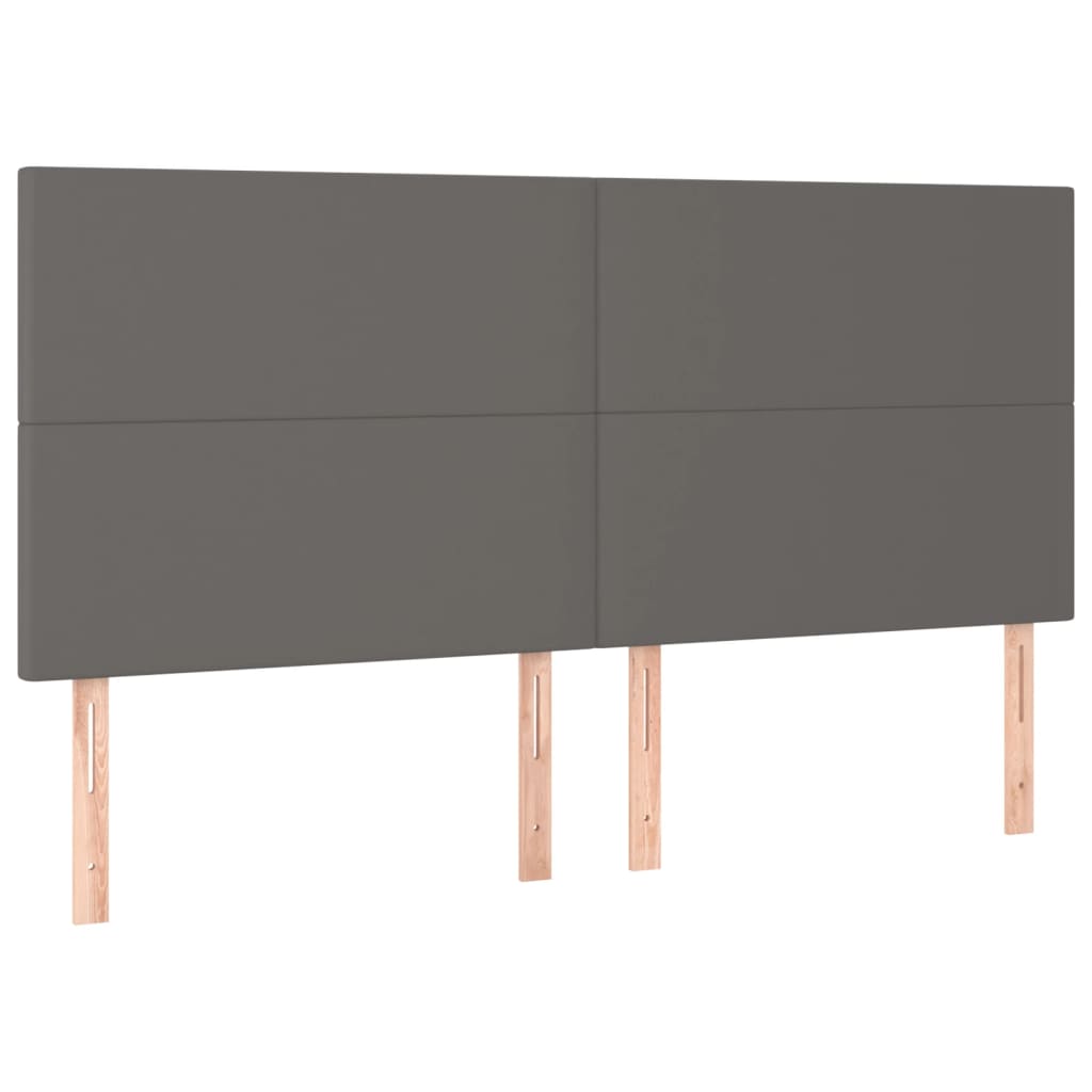 vidaXL Hoofdbord LED 160x5x118/128 cm kunstleer grijs