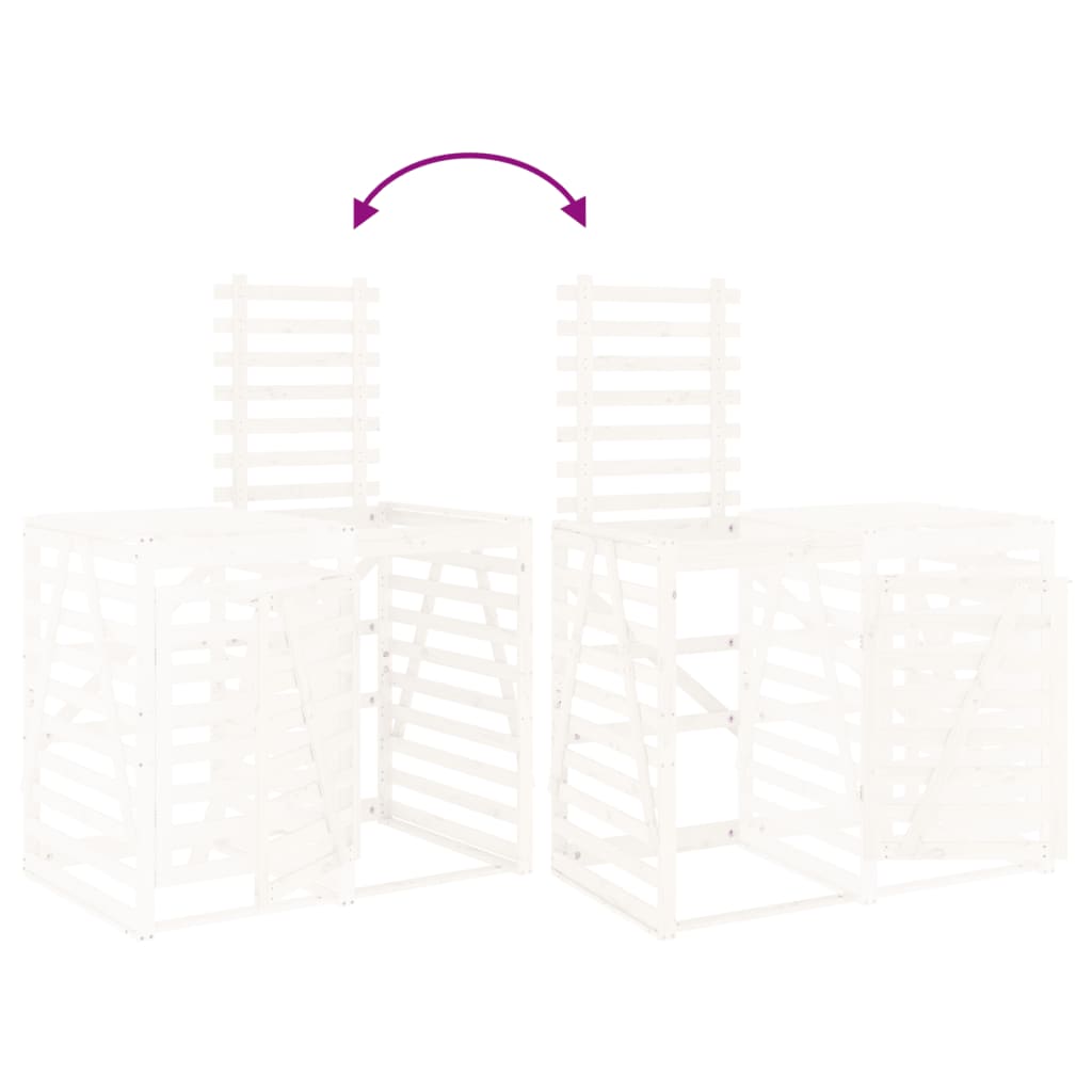 vidaXL Containerberging verlengstuk massief grenenhout wit