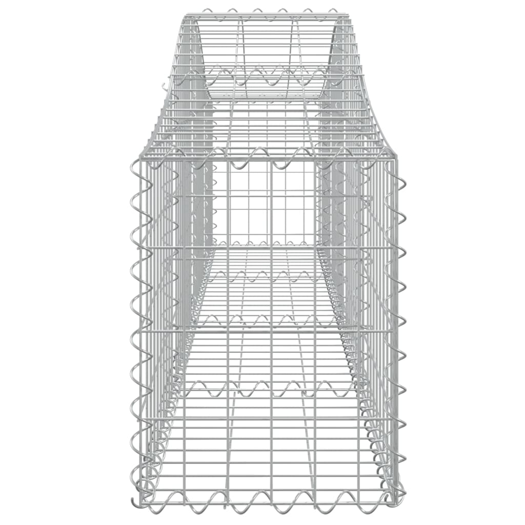 vidaXL Schanskorven 2 st gewelfd 200x30x40/60 cm gegalvaniseerd ijzer