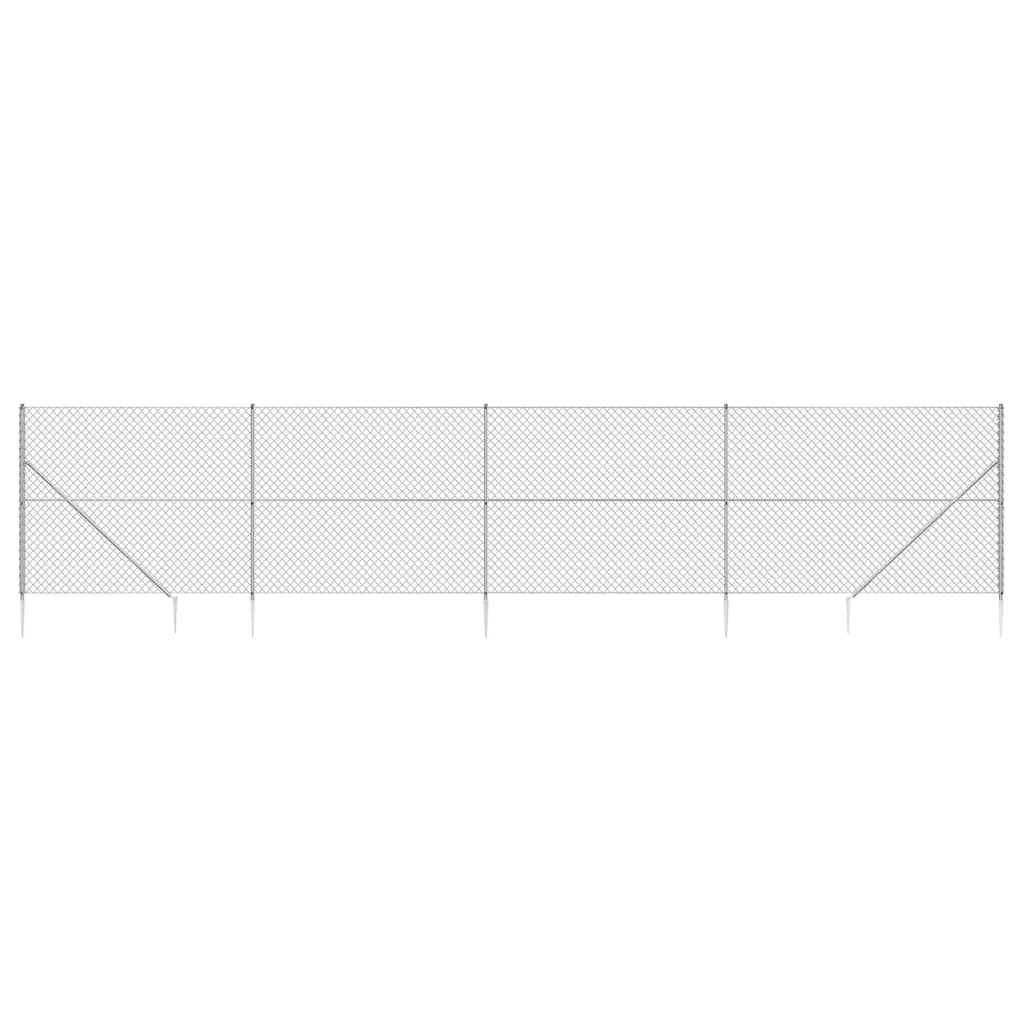 vidaXL Gaashek met grondankers 2,2x10 m zilverkleurig