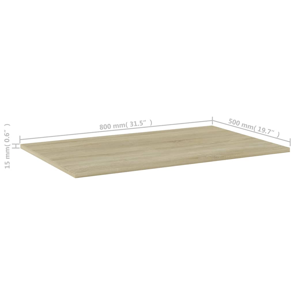 vidaXL Wandschappen 4 st 80x50x1,5 cm bewerkt hout sonoma eikenkleurig