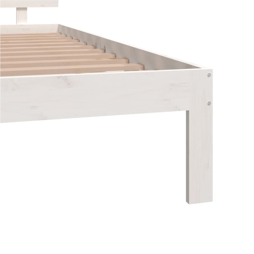 vidaXL Bedframe massief grenenhout wit 140x190 cm