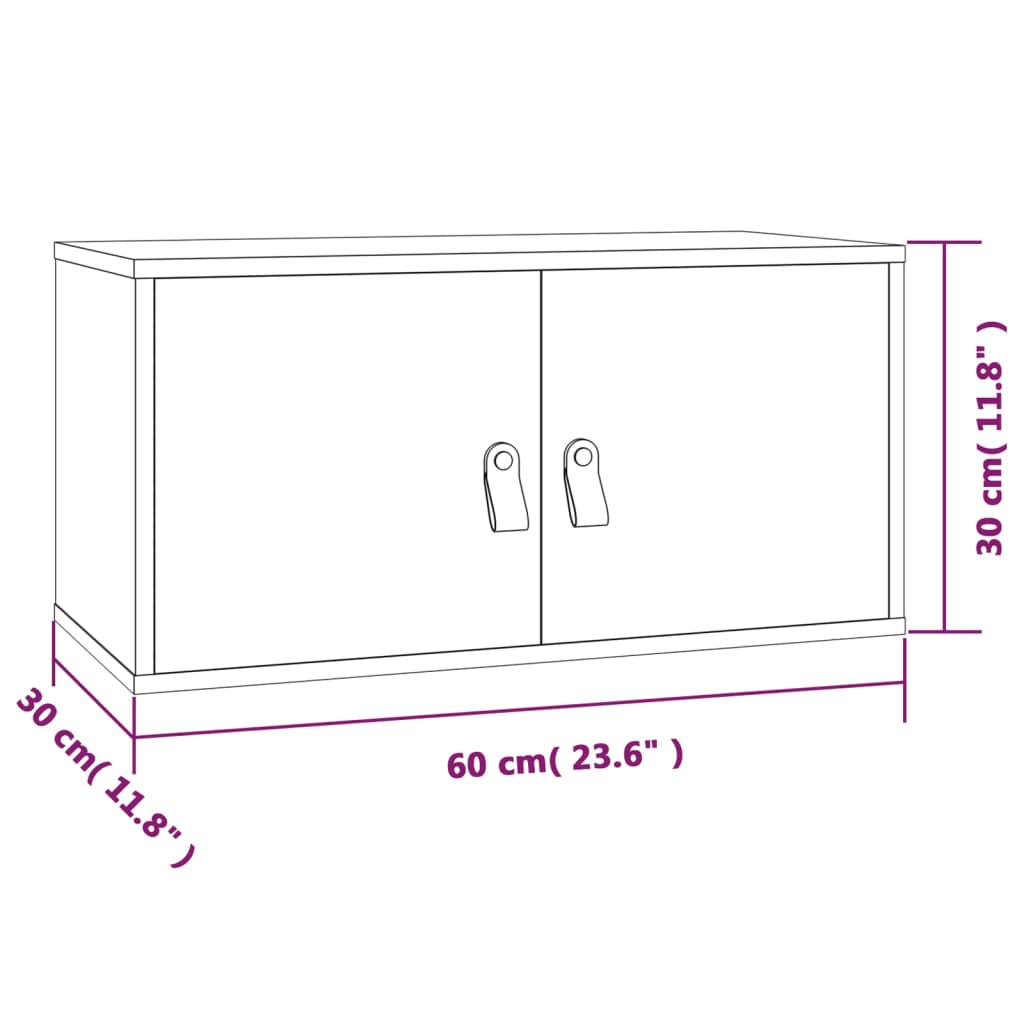 vidaXL Wandkast 60x30x30 cm massief grenenhout wit