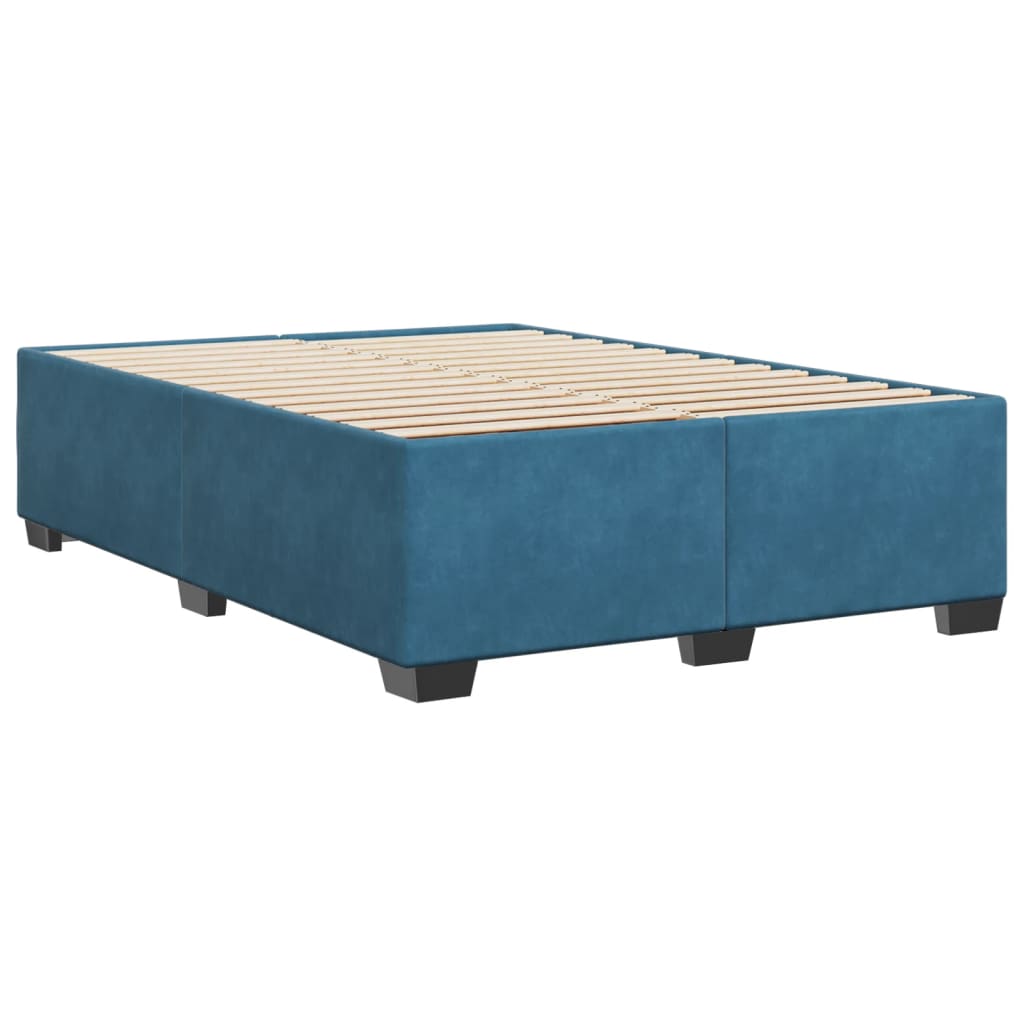 vidaXL Bedframe fluweel blauw 160x200 cm