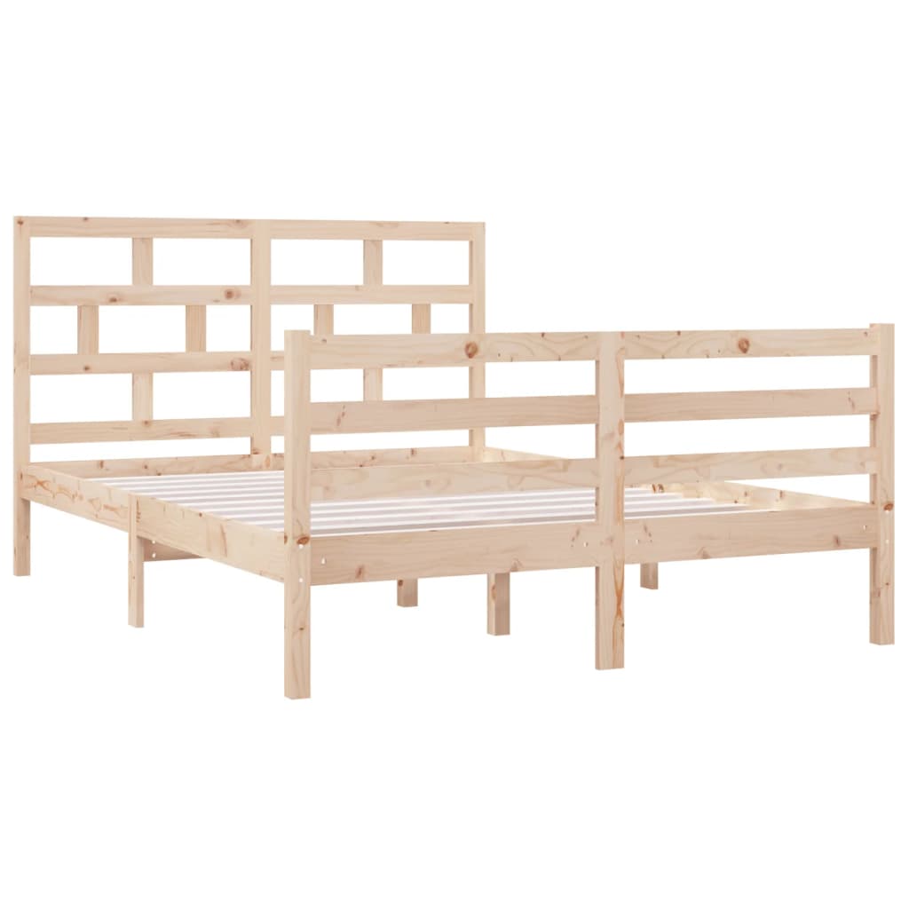 vidaXL Bedframe massief hout 135x190 cm