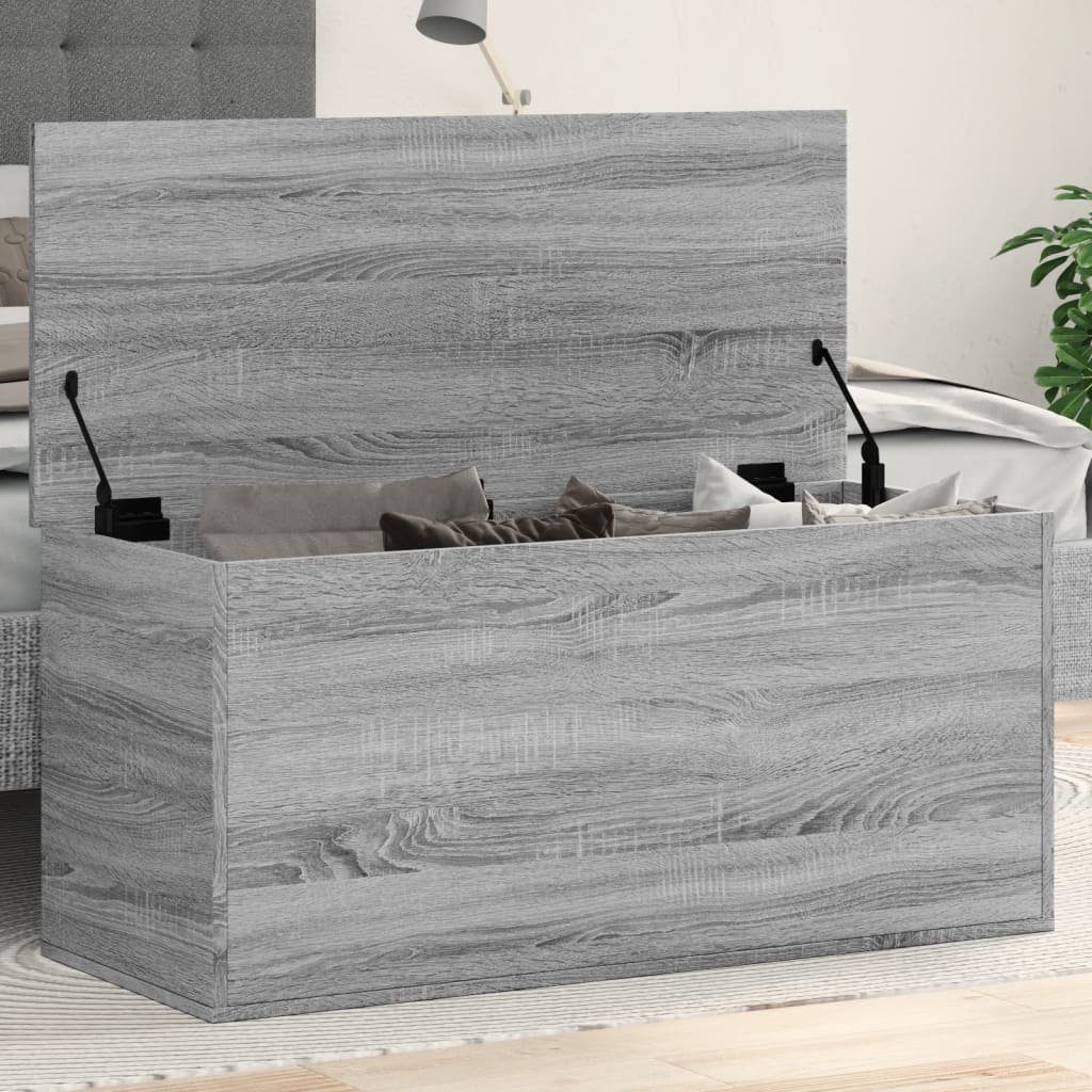 vidaXL Opbergbox 100x42x46 cm bewerkt hout grijs sonoma eikenkleurig