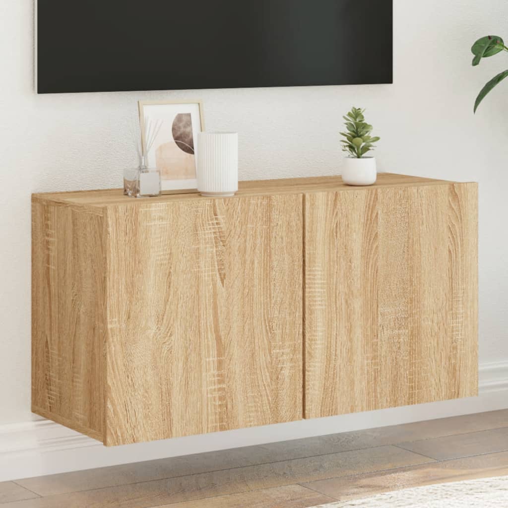 vidaXL Tv-meubel wandgemonteerd 80x30x41 cm sonoma eikenkleurig