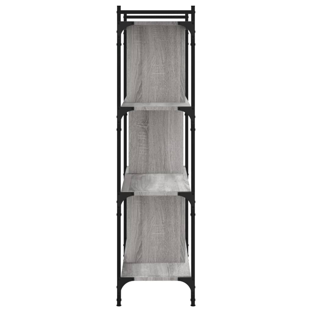 vidaXL Boekenkast 4-laags 76x32x123 cm bewerkt hout grijs sonoma