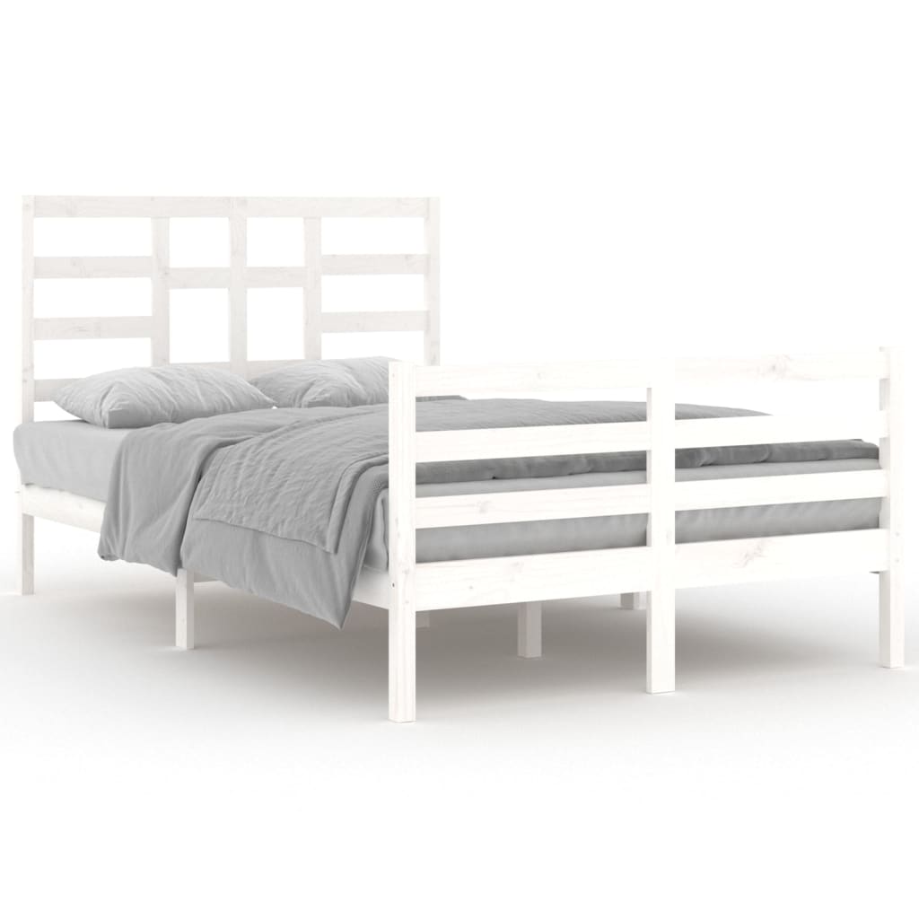 vidaXL Bedframe massief hout wit 120x200 cm