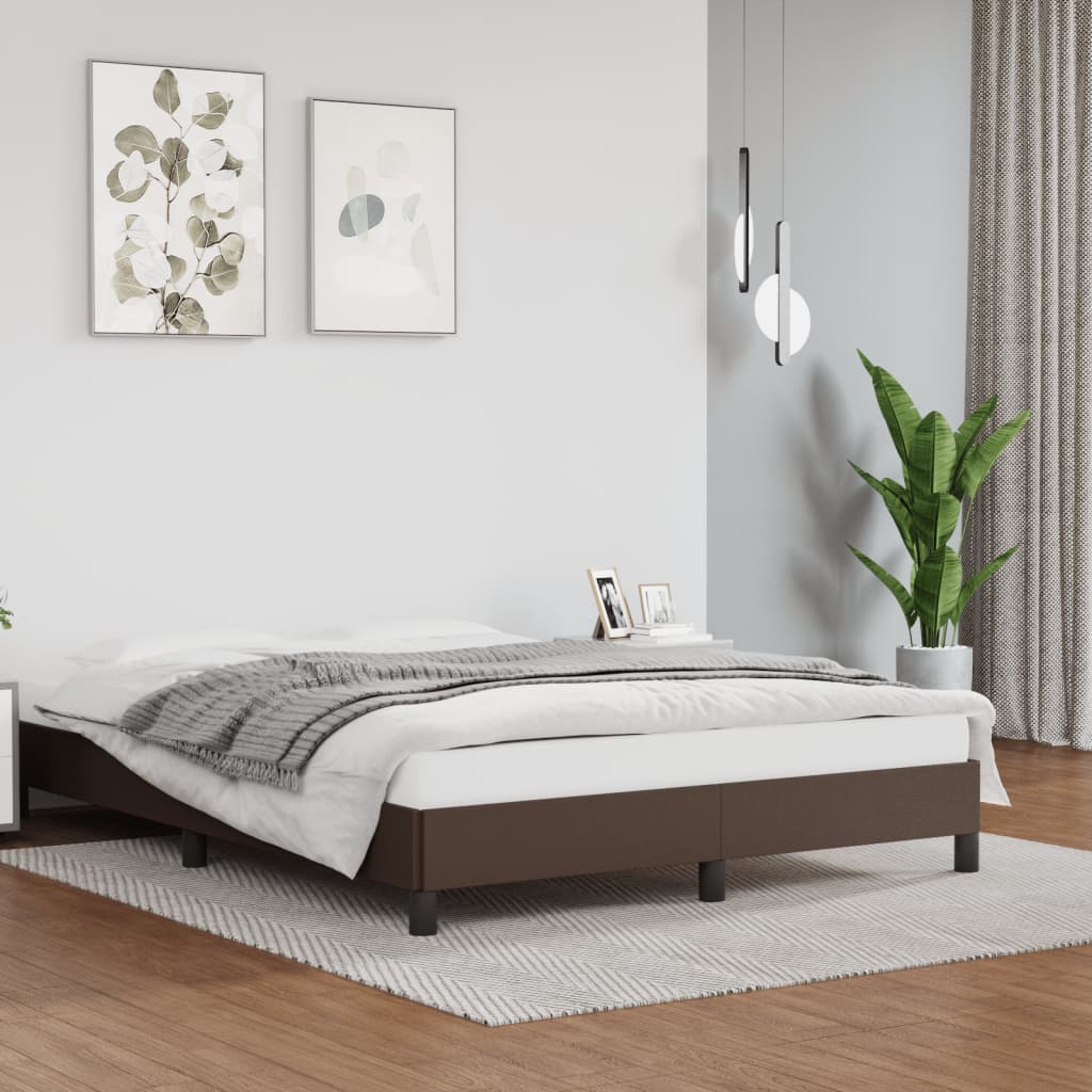 vidaXL Bedframe kunstleer bruin 140x200 cm