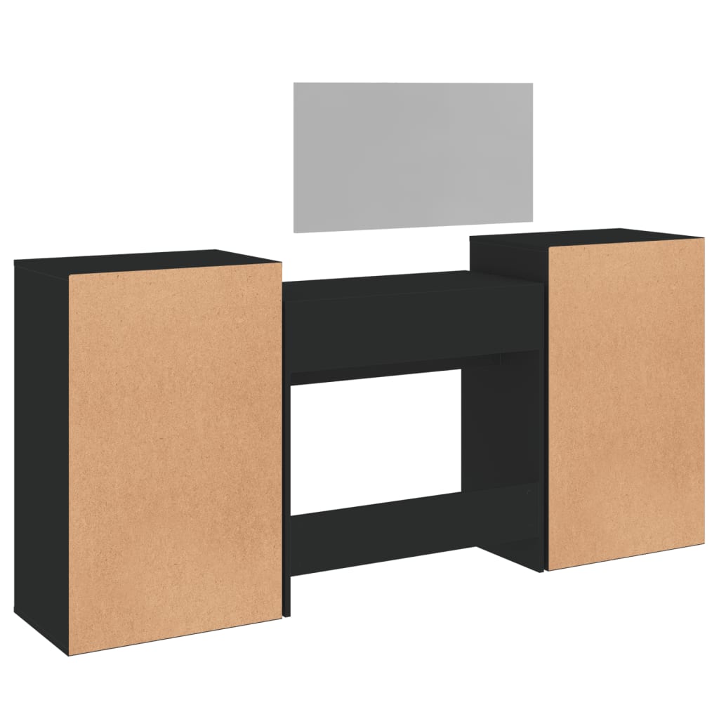 vidaXL 4-delige Kaptafelset bewerkt hout zwart