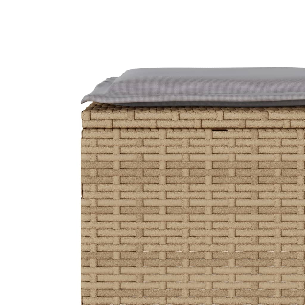 vidaXL 3-delige Bistroset met kussens poly rattan beige