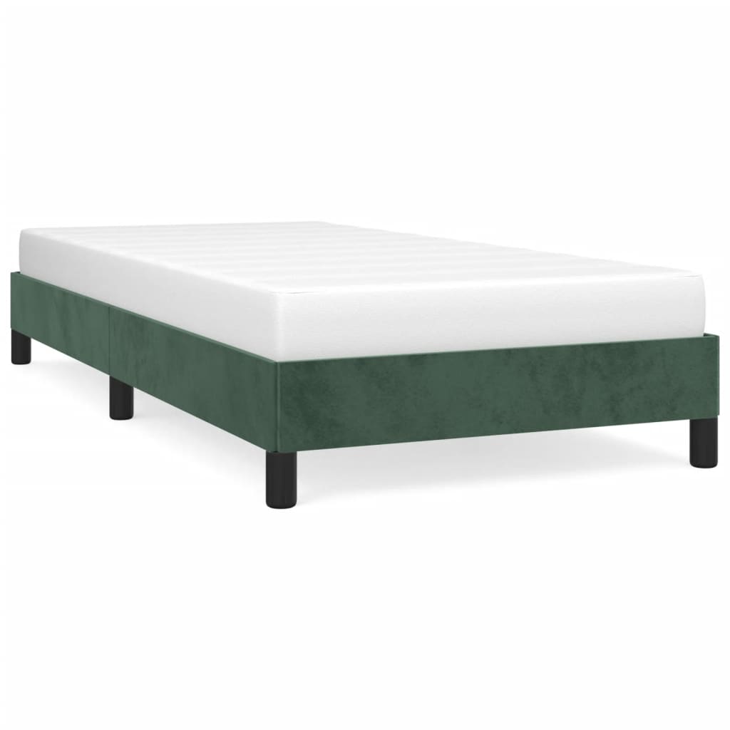 vidaXL Bedframe zonder matras 90x190 cm fluweel donkergroen