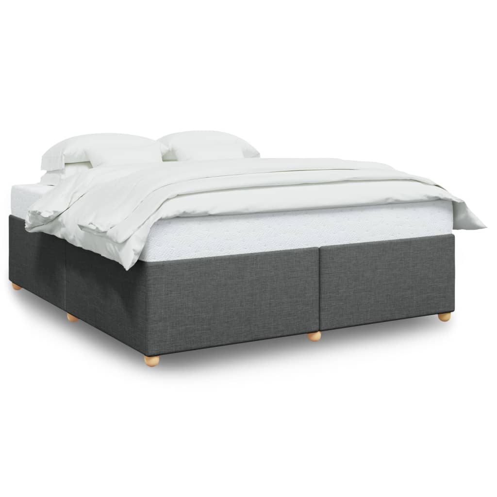 vidaXL Bedframe zonder matras stof donkergrijs 200x200 cm