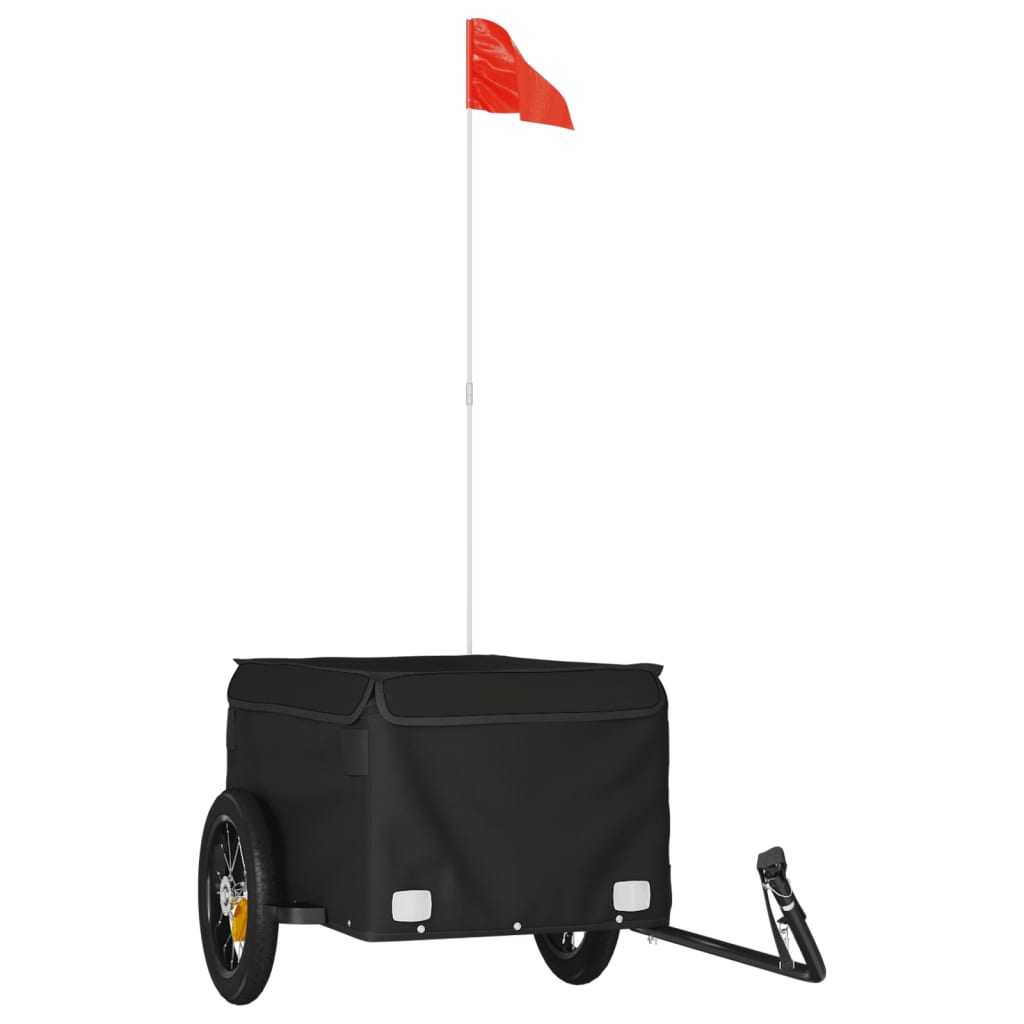 vidaXL Fietstrailer 30 kg ijzer zwart