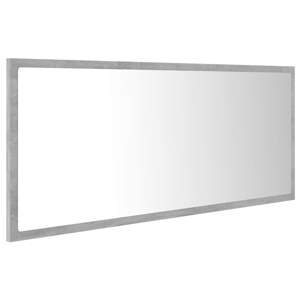 vidaXL Badkamerspiegel LED 100x8,5x37 cm acryl betongrijs