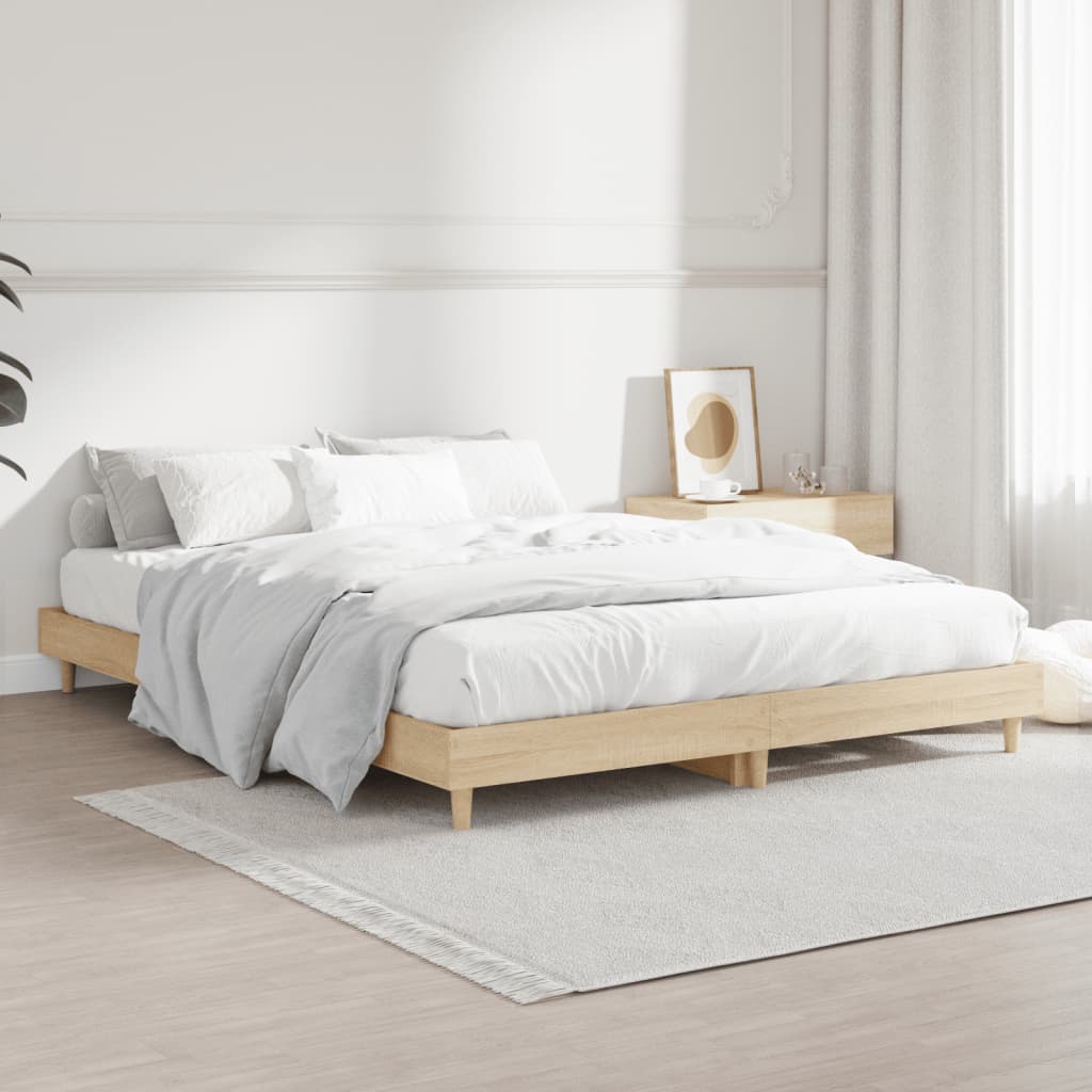 vidaXL Bedframe zonder matras hout sonoma eikenkleurig 140x190 cm