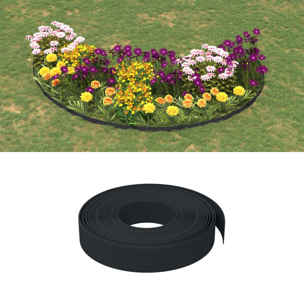 vidaXL Tuinranden 4 st 10 m 10 cm polyetheen zwart