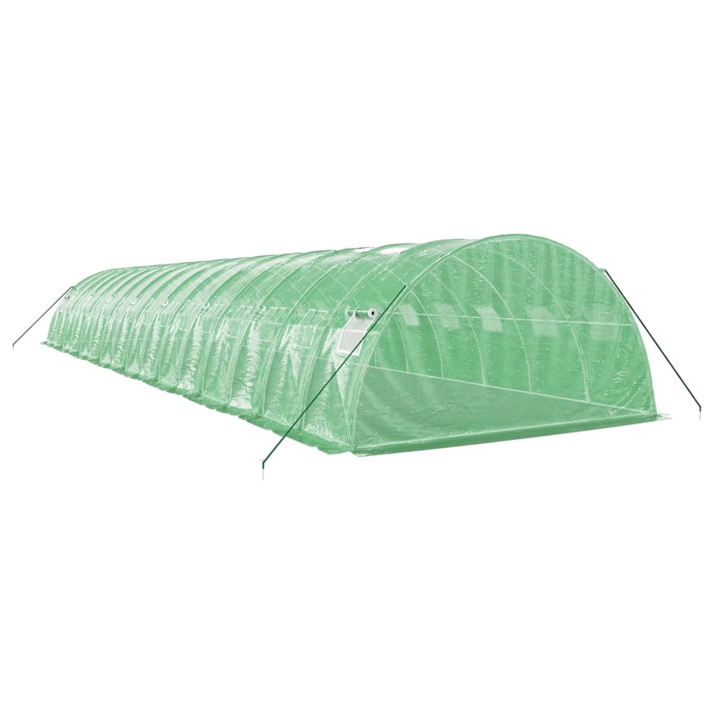 vidaXL Tuinkas met stalen frame 64 m² 16x4x2 m groen