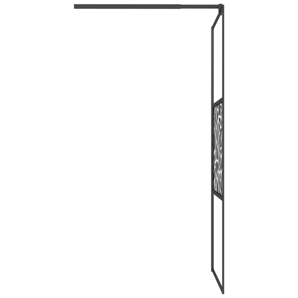 vidaXL Inloopdouchewand met schap 90x195 cm ESG-glas aluminium zwart