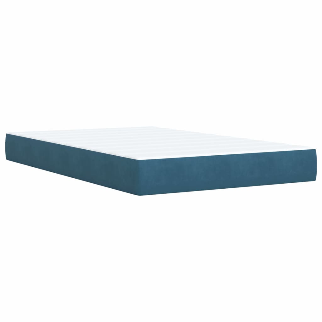 vidaXL Boxspring met matras fluweel donkerblauw 120x190 cm