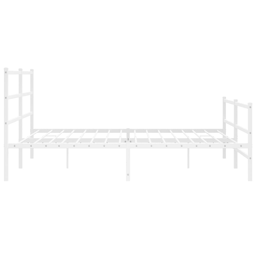 vidaXL Bedframe met hoofd- en voeteneinde metaal wit 200x200 cm