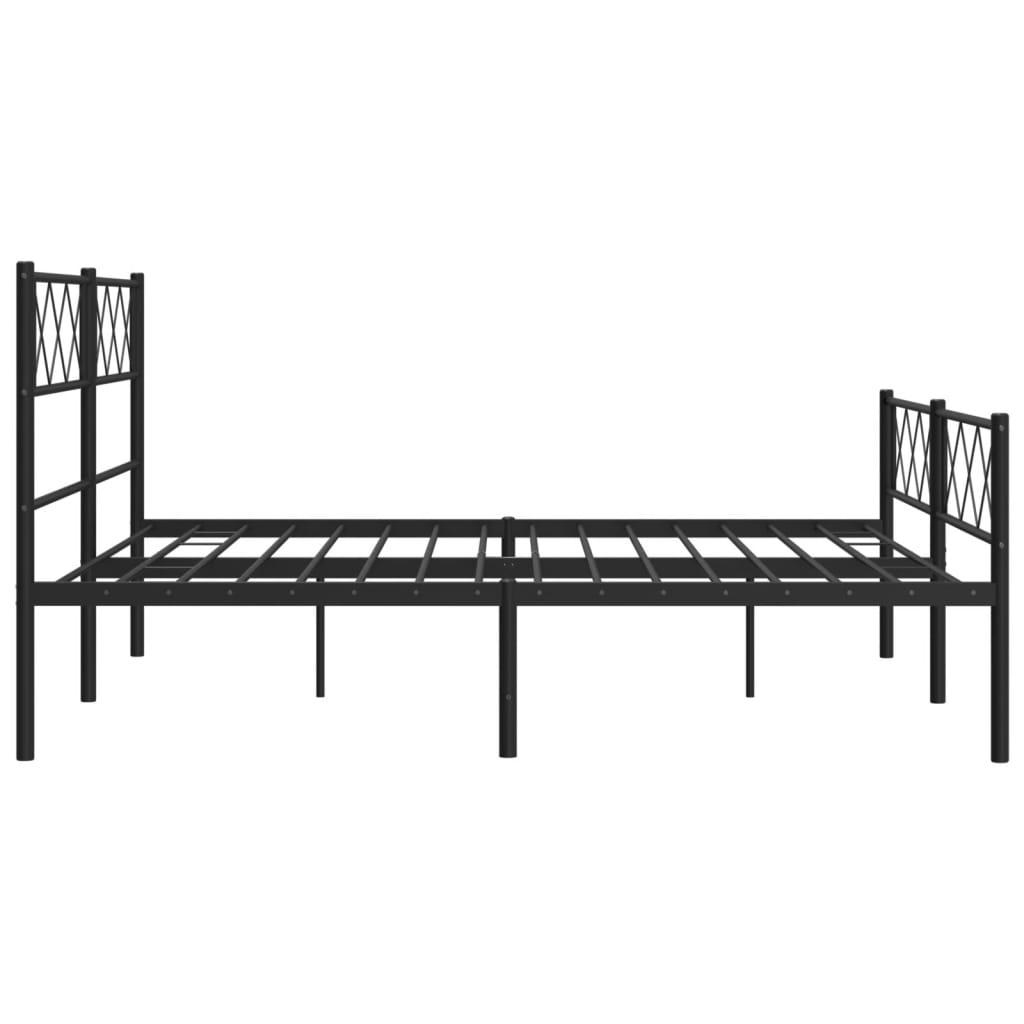 vidaXL Bedframe met hoofd- en voeteneinde metaal zwart 120x200 cm