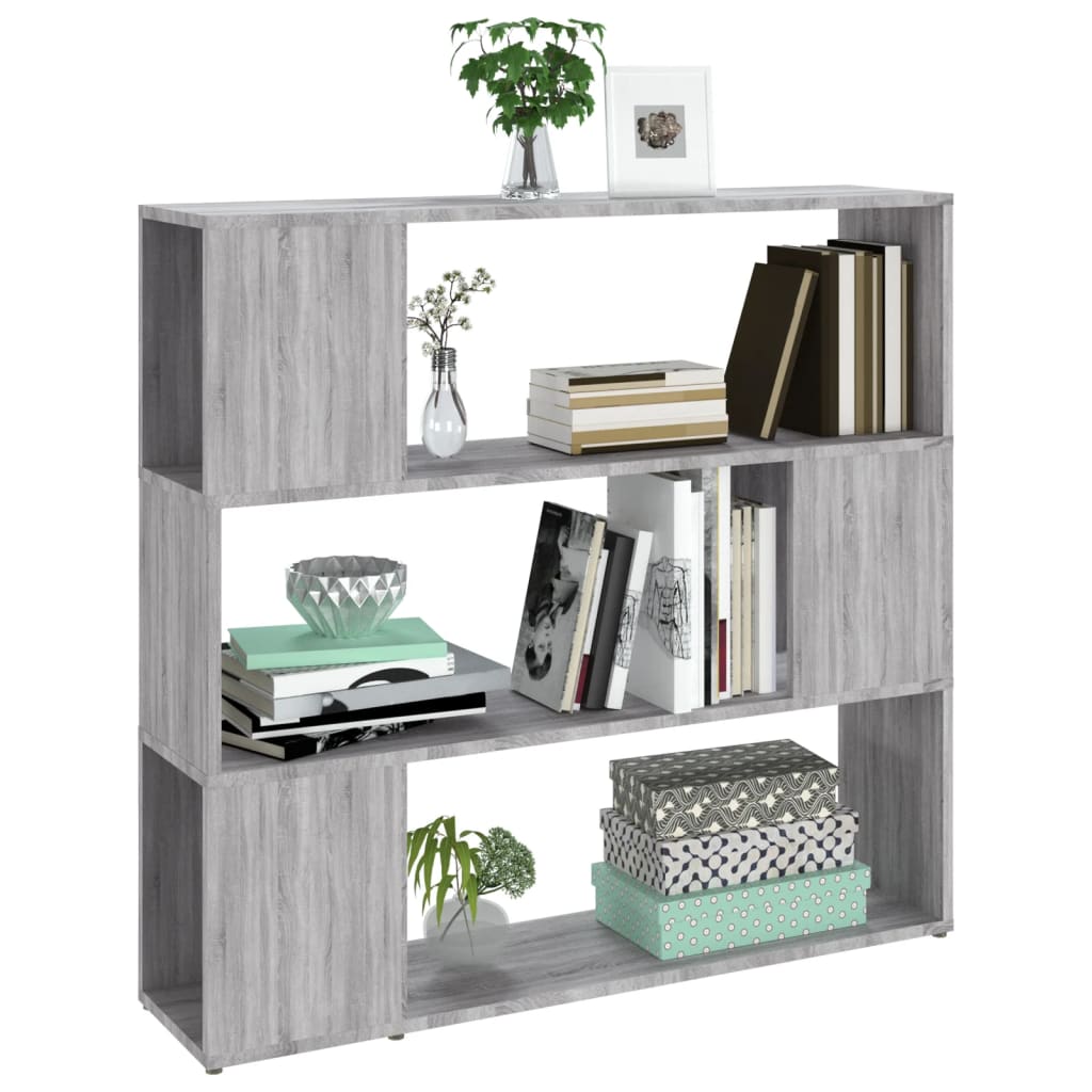 vidaXL Boekenkast/kamerscherm 100x24x94 cm grijs sonoma eikenkleurig