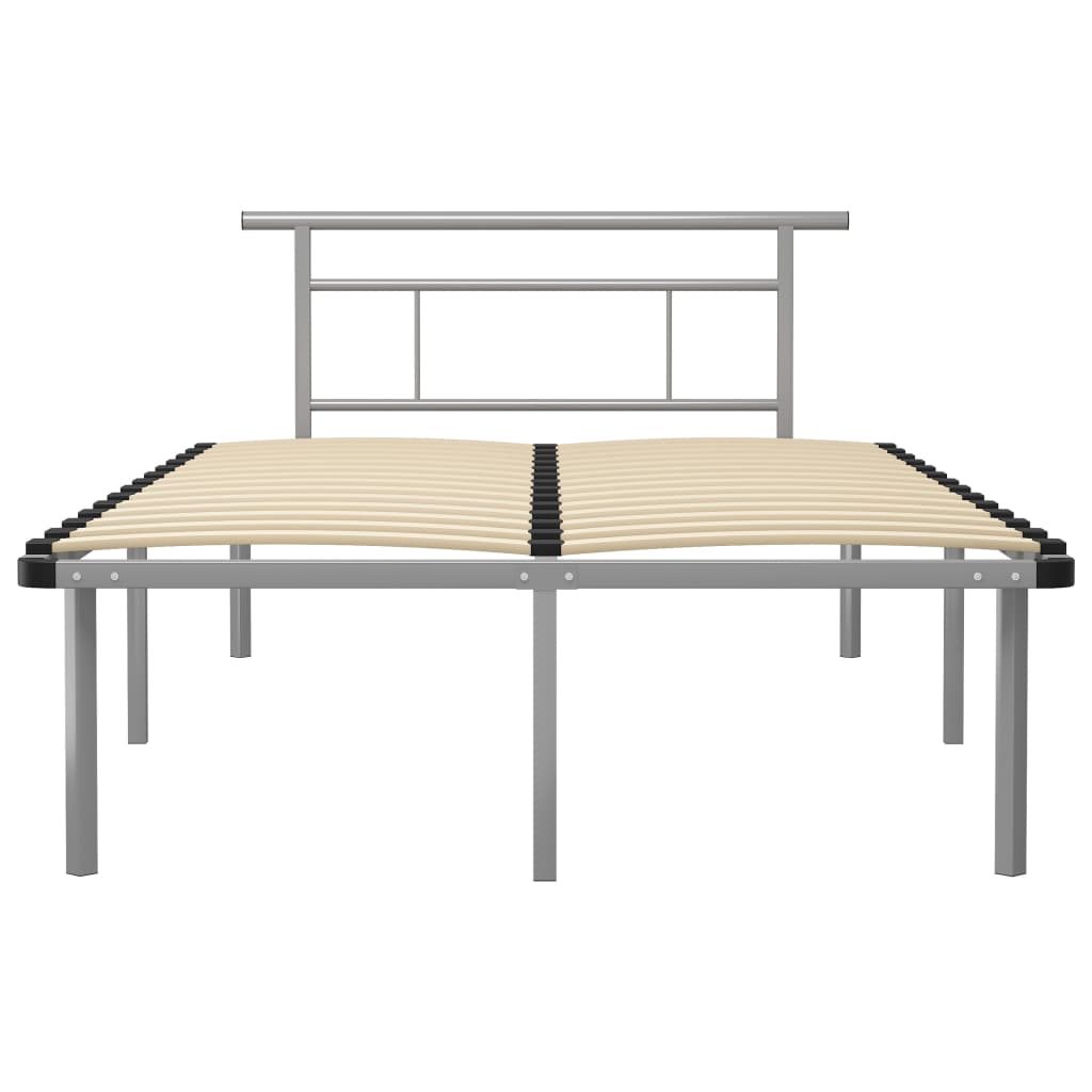 vidaXL Bedframe metaal grijs 120x200 cm