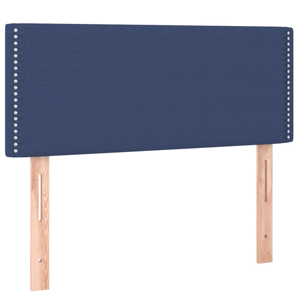 vidaXL Boxspring met matras en LED stof blauw 100x200 cm