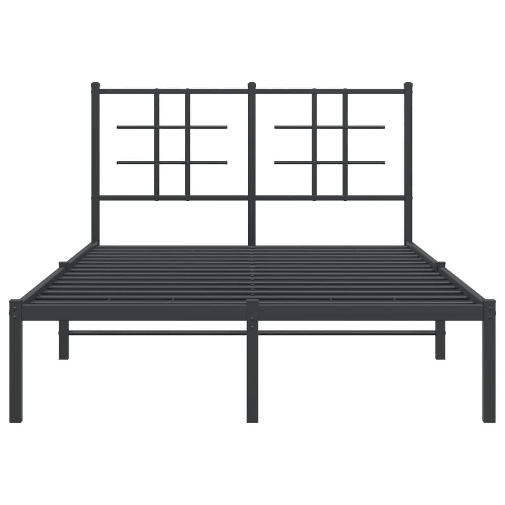 vidaXL Bedframe met hoofdbord metaal zwart 120x200 cm