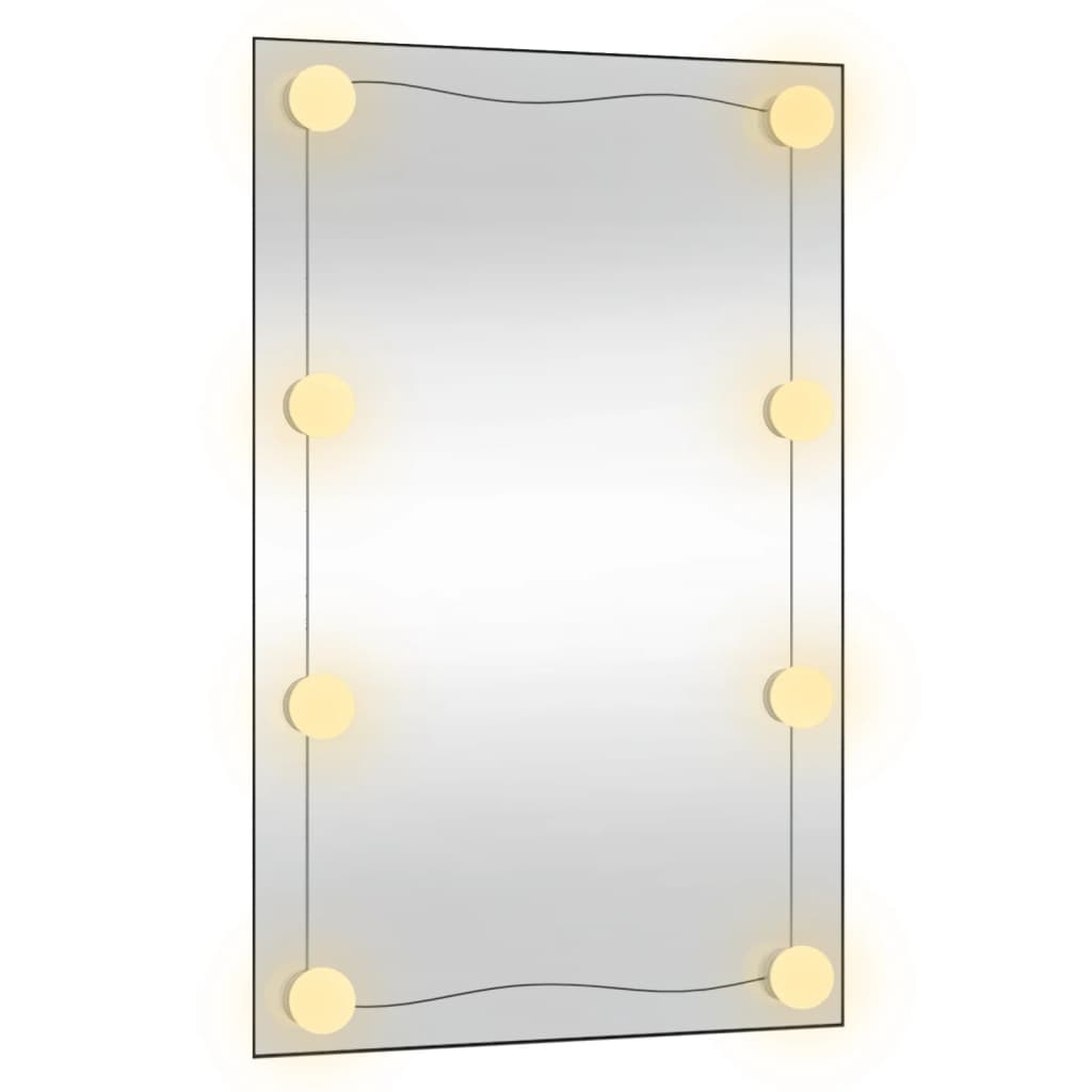 vidaXL Wandspiegel met LED's rechthoekig 50x80 cm glas
