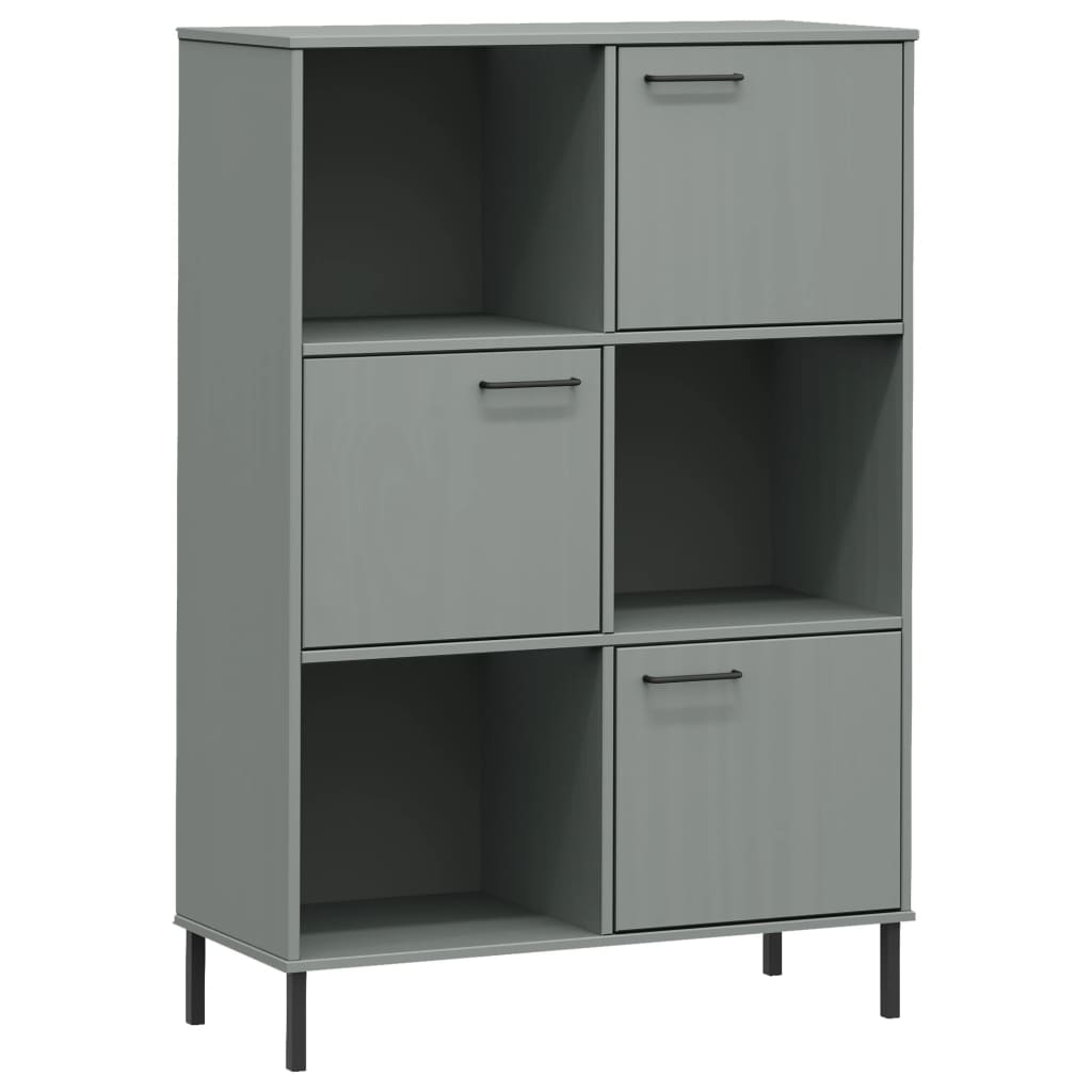 vidaXL Boekenkast met metalen poten OSLO 90x35x128,5 cm hout grijs