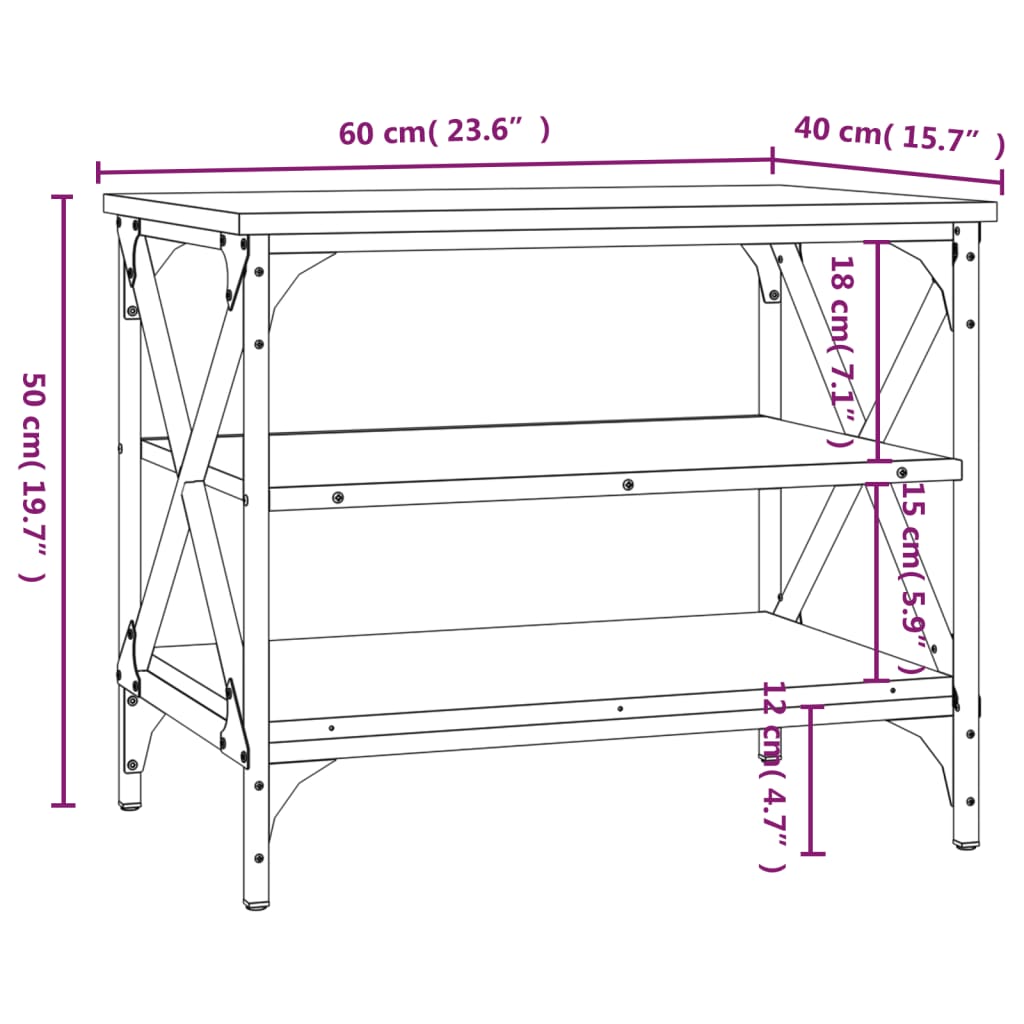 vidaXL Tv-meubel 60x40x50 cm bewerkt hout zwart