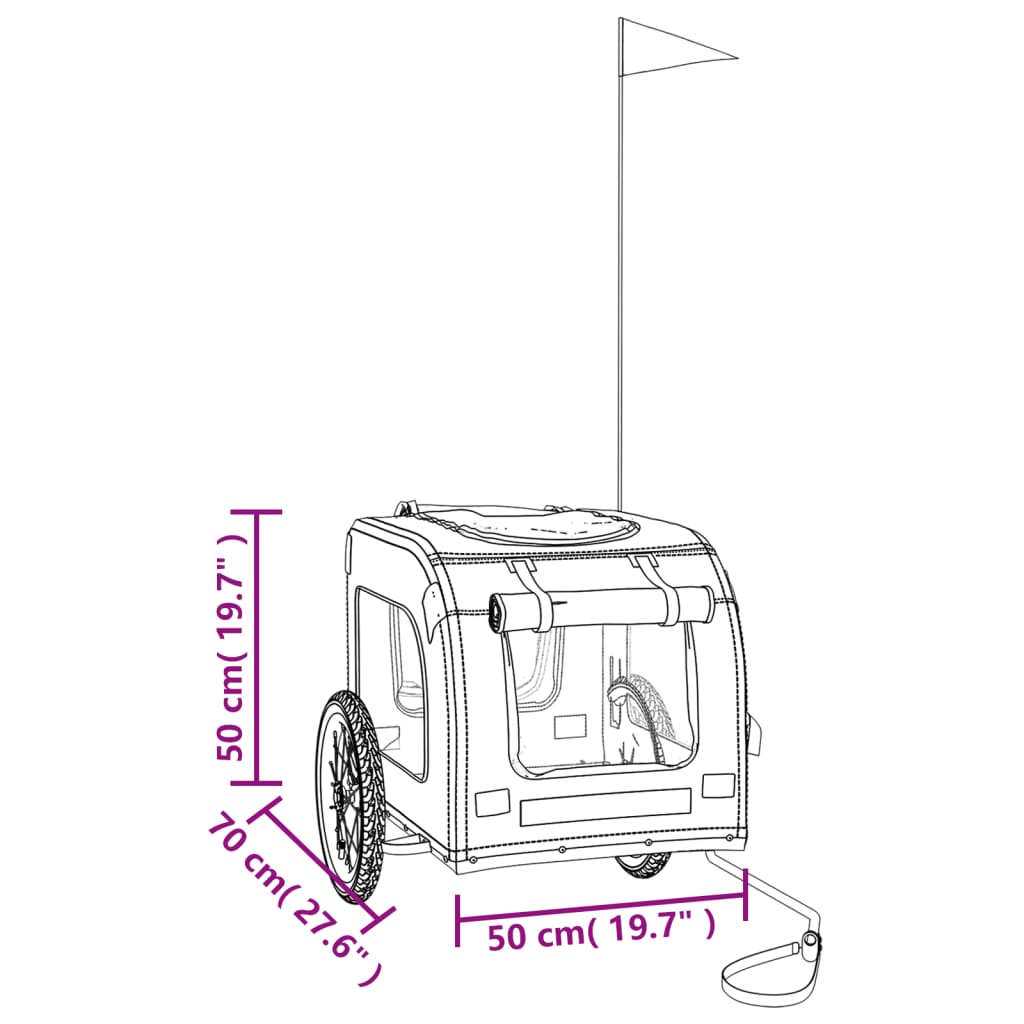 vidaXL Hondenfietstrailer oxford stof en ijzer groen en grijs