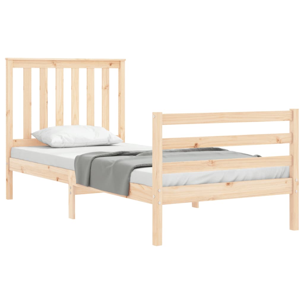 vidaXL Bedframe met hoofdbord massief hout