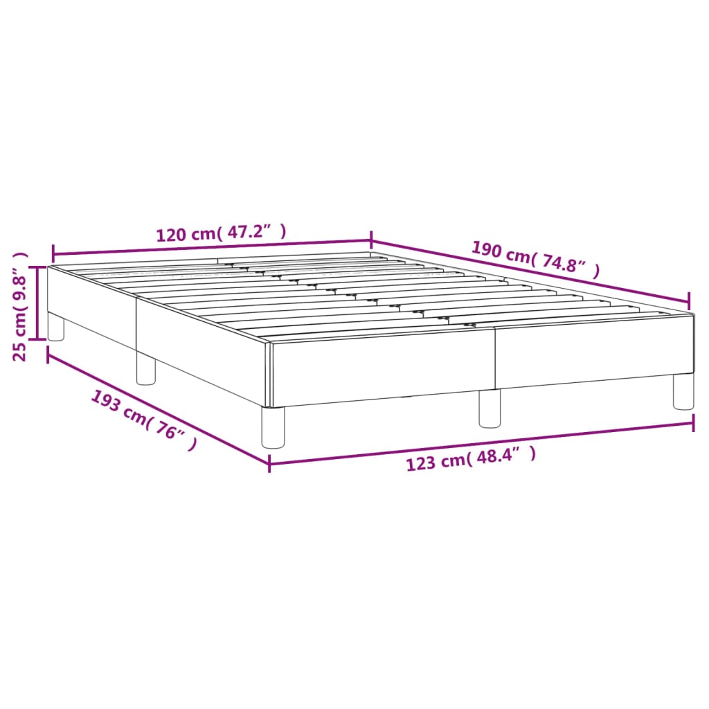 vidaXL Bedframe stof lichtgrijs 120x190 cm