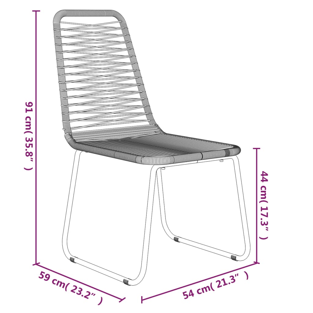 vidaXL 5-delige Tuinset zwart