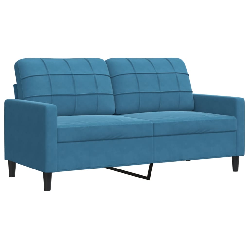 vidaXL 2-delige Loungeset met kussens fluweel blauw