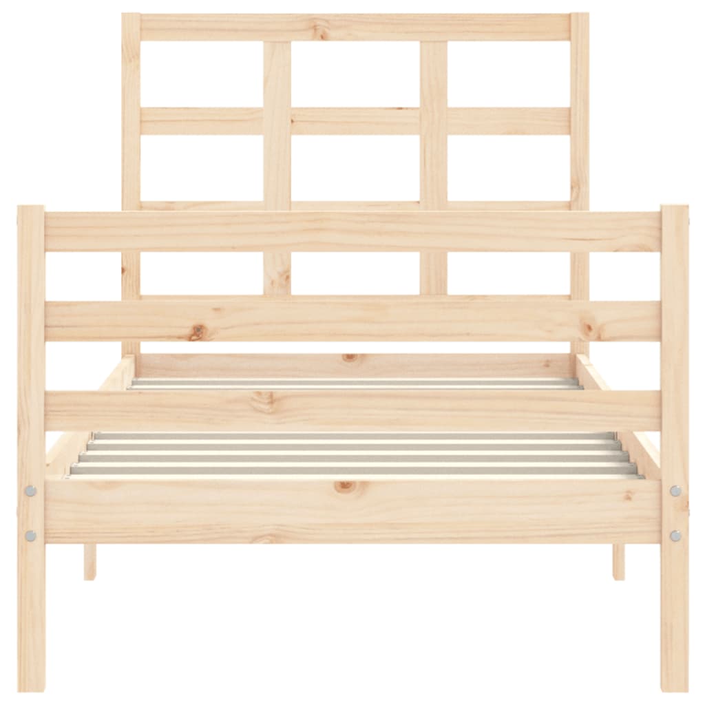 vidaXL Bedframe met hoofdbord massief hout