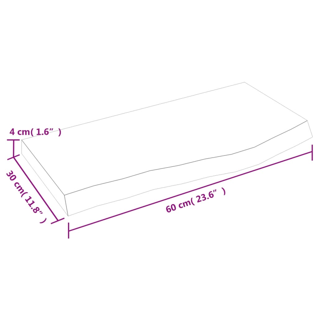 vidaXL Wandschap 60x30x(2-4) cm behandeld massief eikenhout lichtbruin