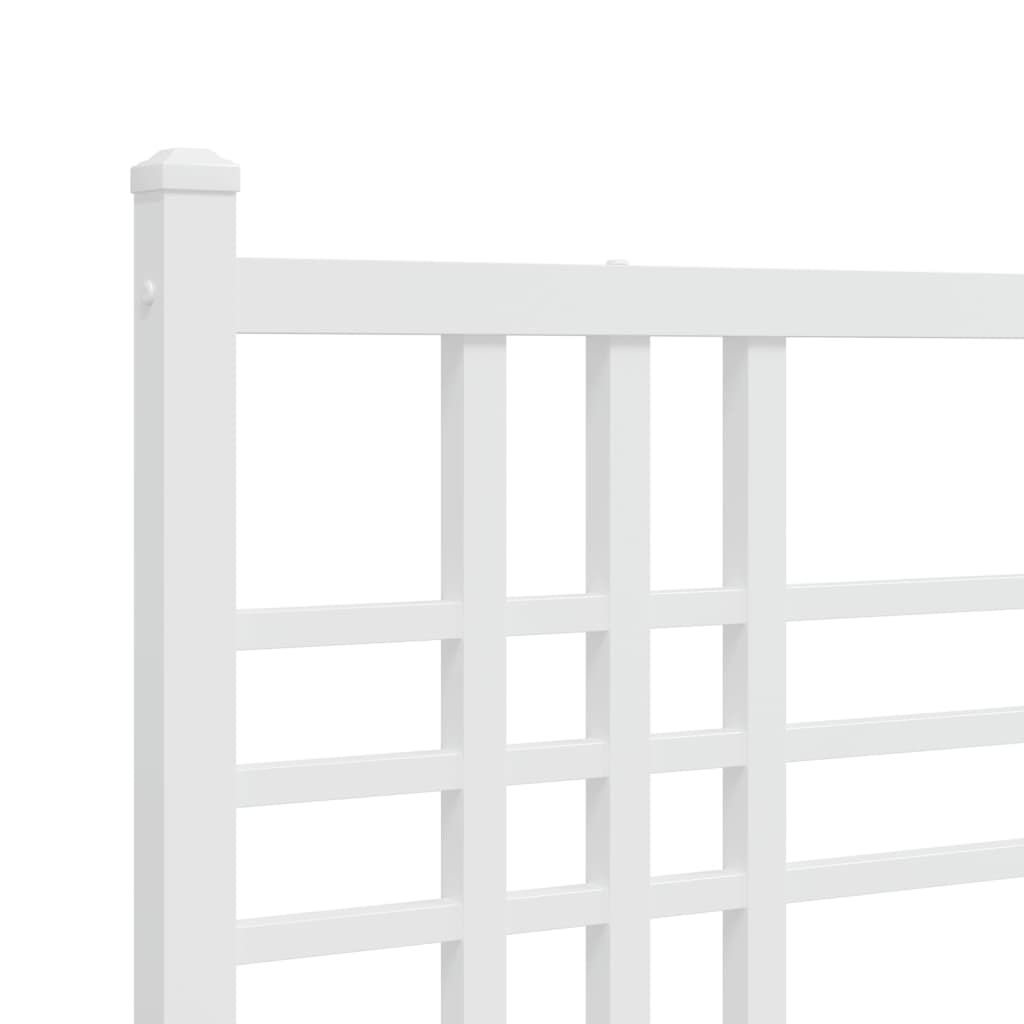 vidaXL Bedframe met hoofd- en voeteneinde metaal wit 75x190 cm