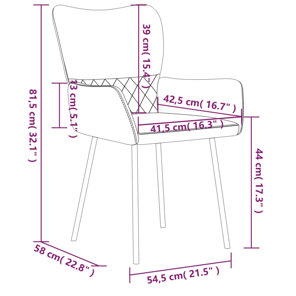 vidaXL Eetkamerstoelen 2 st stof en kunstleer lichtgrijs