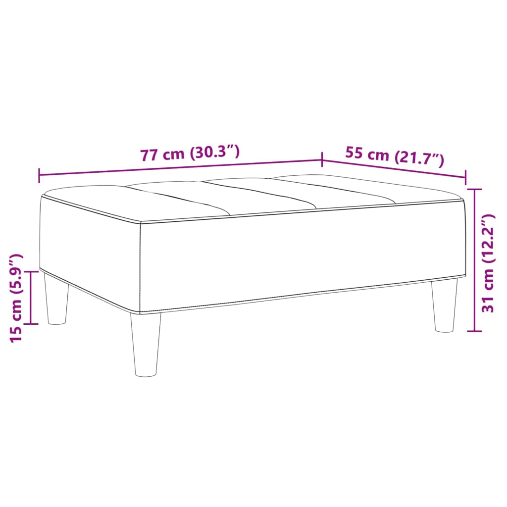 vidaXL Voetenbank 77x55x31 cm stof donkergrijs