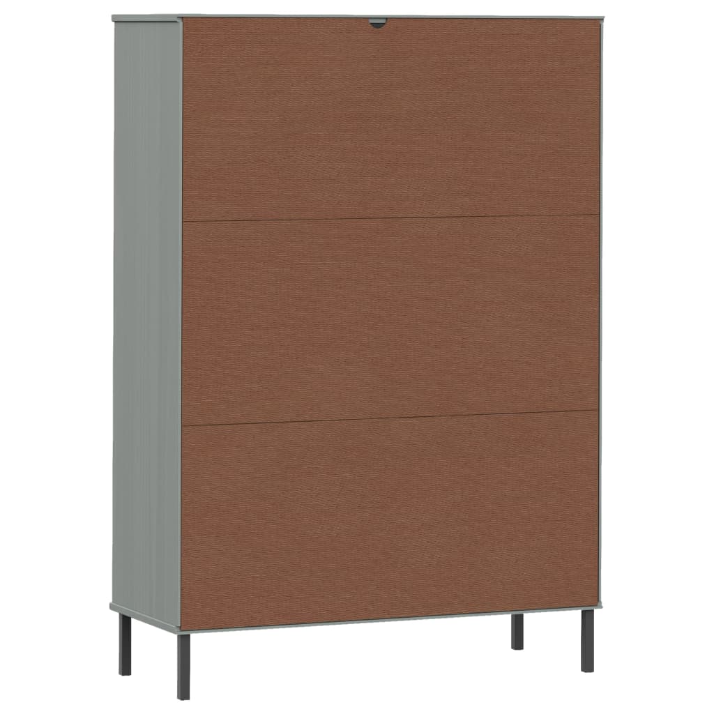 vidaXL Boekenkast met metalen poten OSLO 90x35x128,5 cm hout grijs