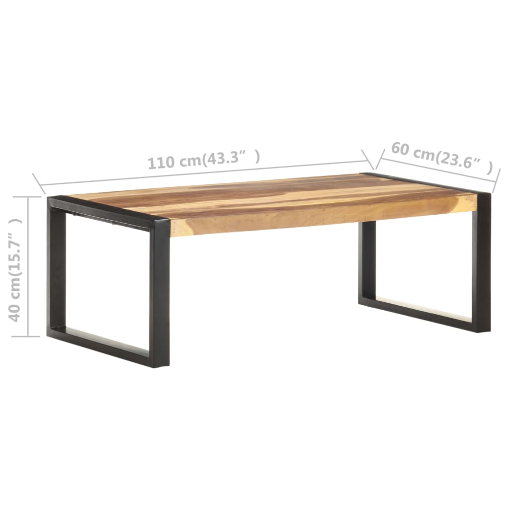 vidaXL Salontafel 110x60x40 cm massief hout