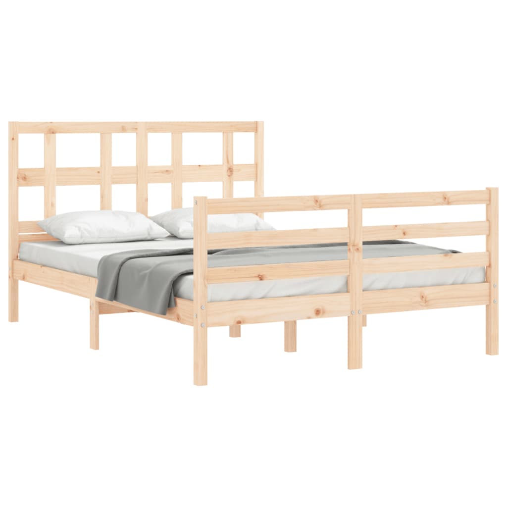 vidaXL Bedframe met hoofdbord massief hout 120x200 cm