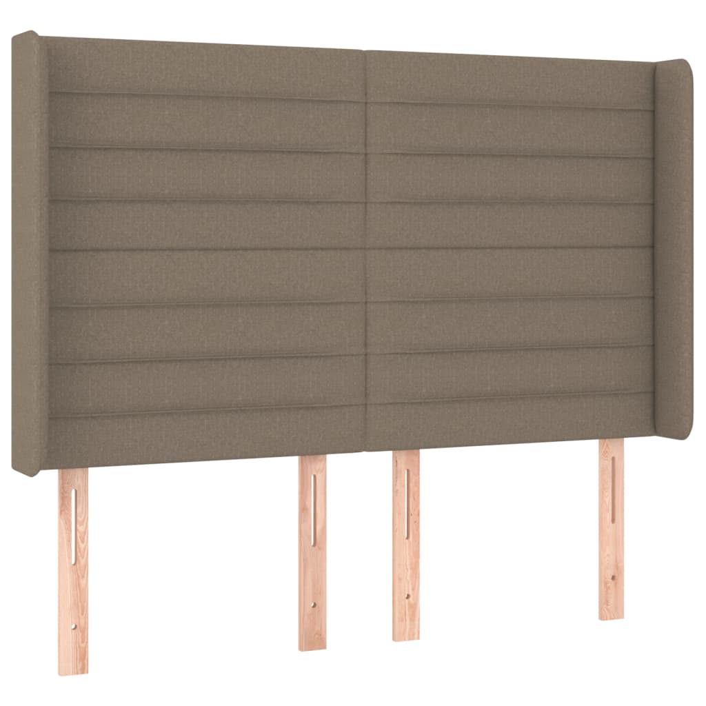 vidaXL Boxspring met matras en LED stof taupe 140x190 cm