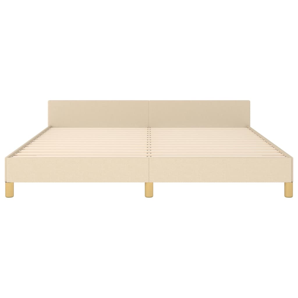 vidaXL Bedframe zonder matras stof crèmekleurig 160x200 cm